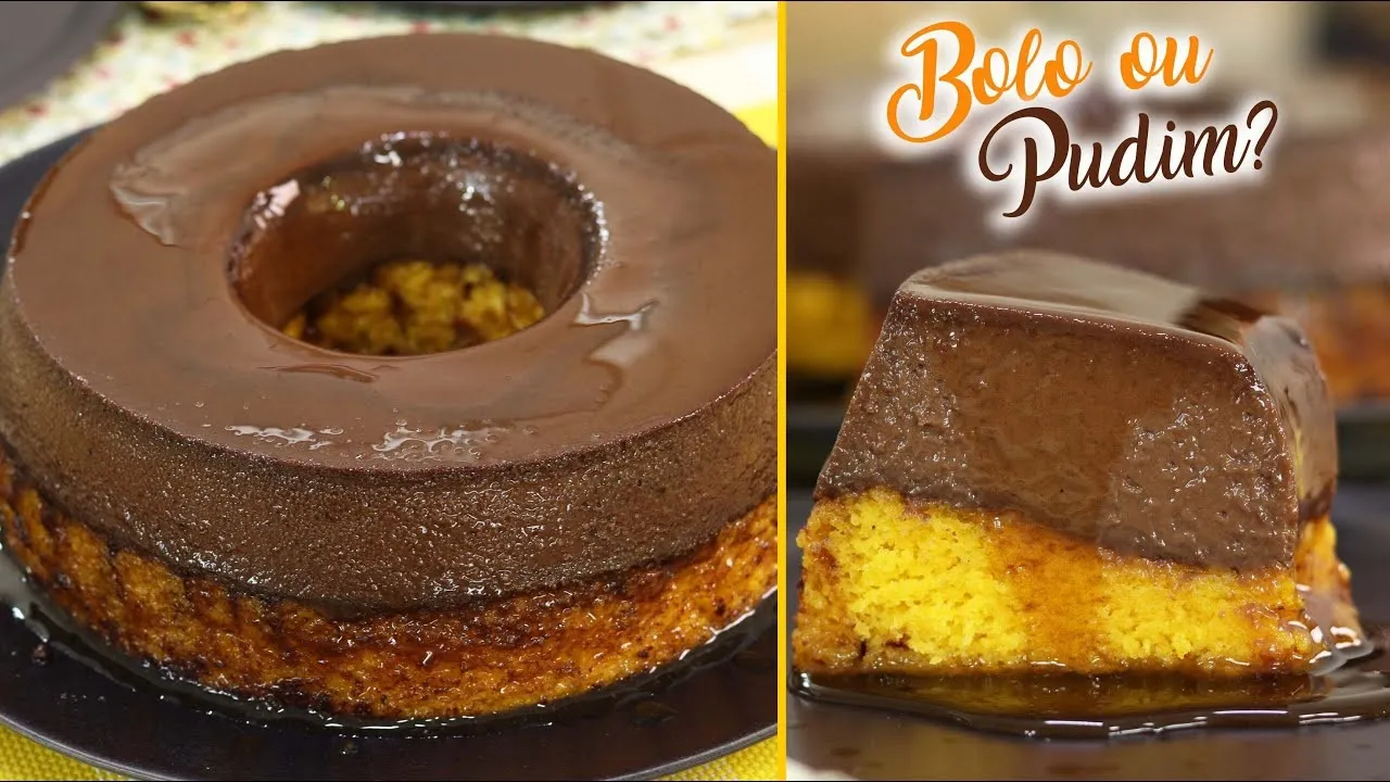 Bolo de chocolate com pudim