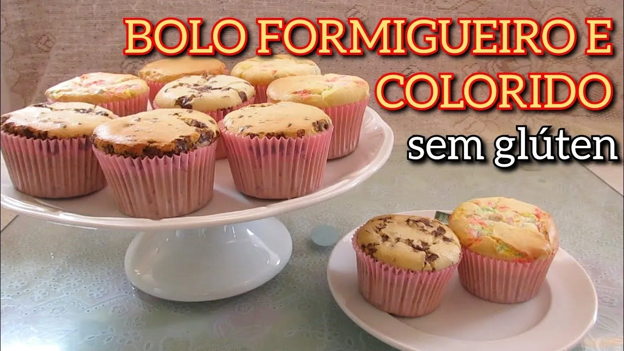 Bolo formigueiro e colorido sem glúten