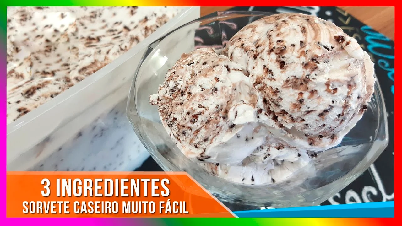 Sorvete de flocos 3 ingredientes