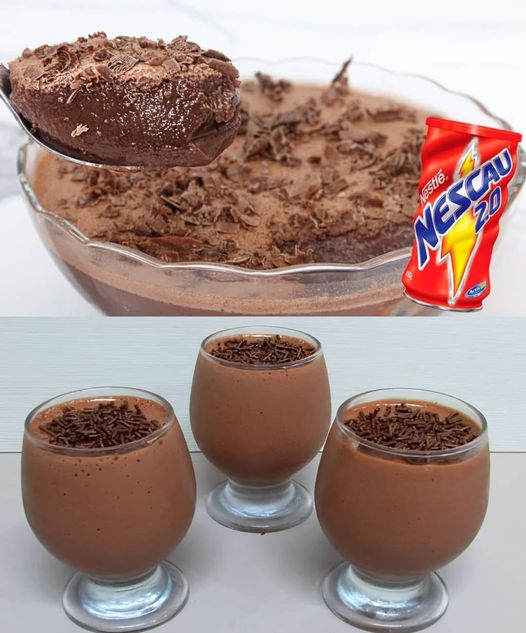 Receita de Mousse de Nescau de Liquidificador