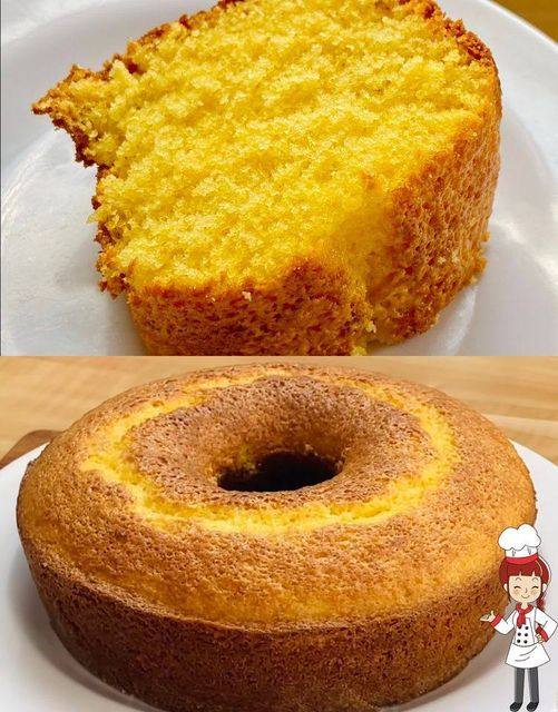 Delicie-se com o Tradicional Bolo de Fubá com Suco de Laranja