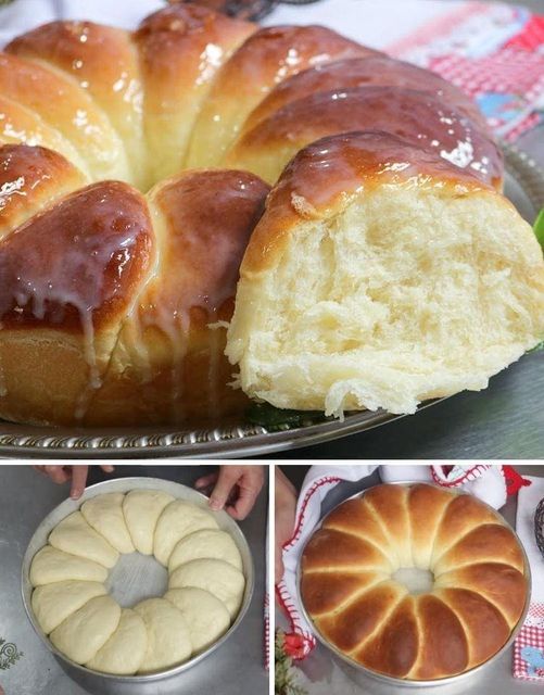 Pão Doce Caseiro Fofinho parece rosca